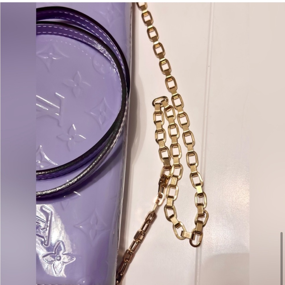 SOLD 💝 Louis Vuitton Ana Shoulder Bag Clutch crossbody Lilac Vernis - Picture 7 of 15